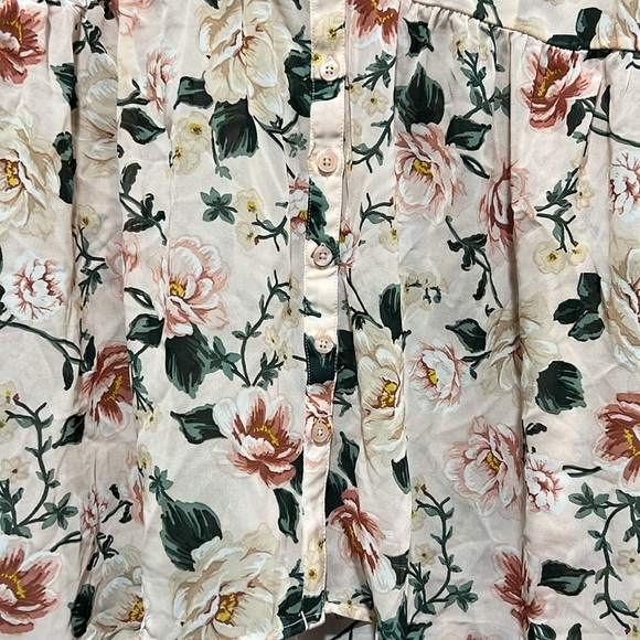 NWT Torrid Lexie Chiffon Tunic 0 12 Babydoll Floral Button Up Pink Hi Low Boho - Picture 3 of 8